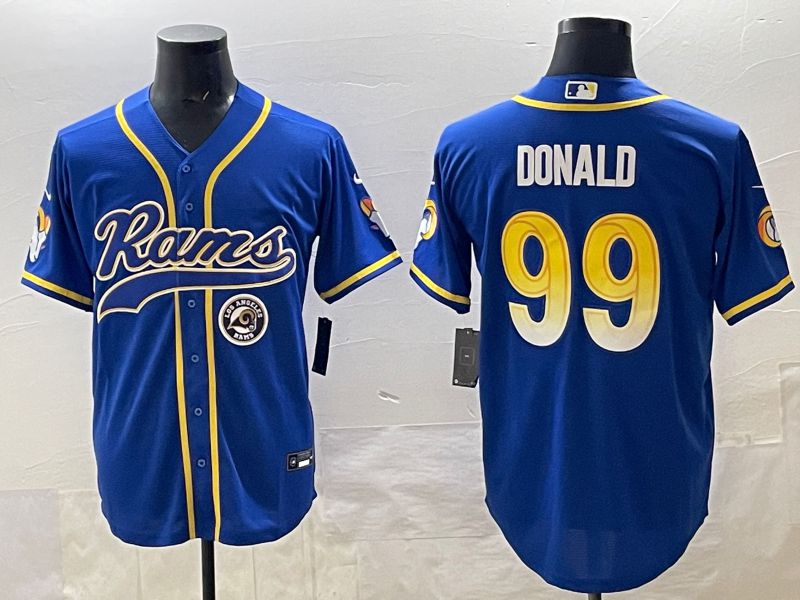 Men 2025 Los Angeles Rams #99 Donald Blue Second generation joint name Nike Limited NFL Jersey style 05